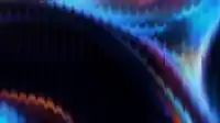 Cool blue aurora curving down the right side over a dark navy field, minimal nocturnal fractal aura wallpaper