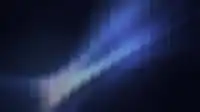 Sapphire blue arc crossing a vertical fractal lattice with a soft white-cyan flare at the lower left on deep navy, Fractal Bloom wallpaper