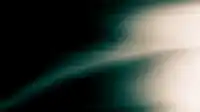 Cream light arcs through deep teal and black shadow, brushed grain catching a soft horizon glow — Hero Bands wallpaper