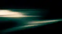 Horizontal teal and cream streaks split the dark, layered light bands sliding across black, Hero Bands wallpaper