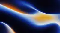Soft blue dunes with a warm amber glow pooled in the folds, calm hero gradient Hero Flux wallpaper