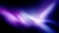 Horizontal violet aurora flares converging across the center on a dark grainy field, Hero Haze noise gradient wallpaper