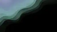 Sage and pale blue wavy layers cascading down the upper left corner over black, calm Wave Strata wallpaper