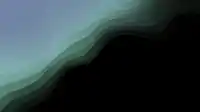 Stacked sage and steel blue strata filling the upper left half over deep black, soft Wave Strata wallpaper