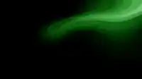 Emerald green wave curling across the right side over black, layered ribbons tapering left, Wave Strata wallpaper