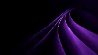 Cascading violet ribbons curve down from upper right into deep black, faint edge light along the parallel folds, Velvet Triad wallpaper