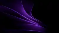 Thin glowing violet ribbons fan upward from the lower left like wind-caught silk, hushed black expanse, Velvet Triad wallpaper