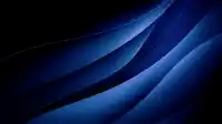 Diagonal sapphire folds climb right with sharp lit edges over matte black, calm minimal background from the Velvet Triad set