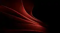 Thin glowing amber ribbons sweep upward from the lower left over black, quiet warmth across the frame, Velvet Triad wallpaper