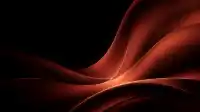 Cresting copper wave with a bright amber hotspot at the base, layered warm folds on black, Velvet Triad wallpaper
